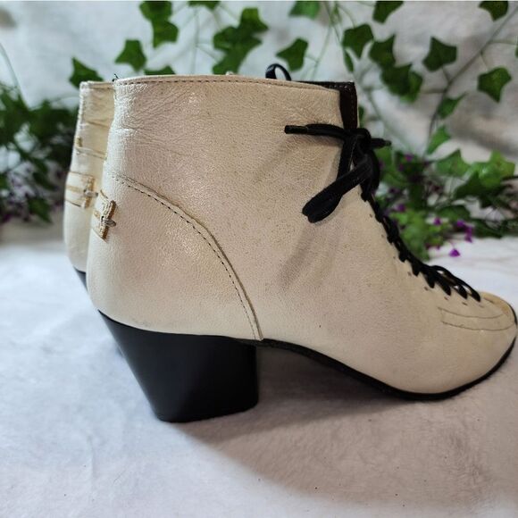 Le Ruemarcel White Leather Ankle Boots Hand made made in Italy 38 - Picture 9 of 13